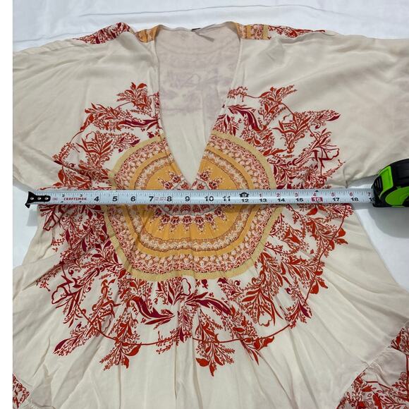 Free People Womens Small Sunset Dreams Boho Ruffle Tunic Top Swim Cover Up - Picture 7 of 7